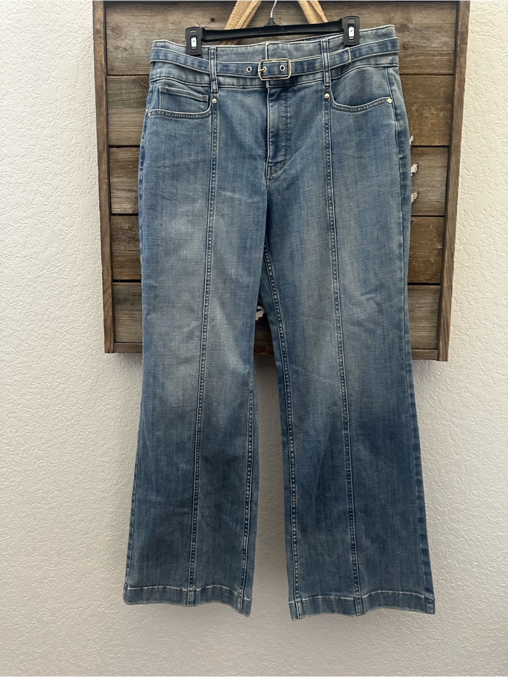 WHBM extra high rise trouser denim everyday soft size 14 NWT
